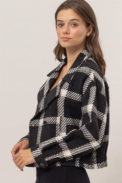 Wait For Me Plaid Double Breasted Jacket