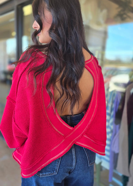 Don't Overlap Open Back Oversized Top