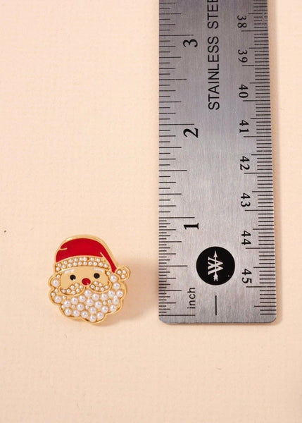 Pearl Santa Claus Stud Earrings