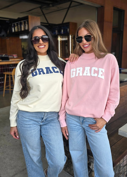 "Grace" Yellow Mock Neck Lightweight Sweatshirt