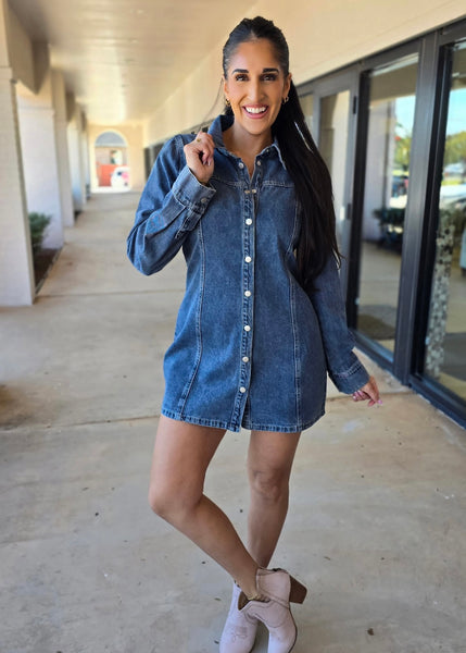 I'm A Survivor Denim Mini Dress