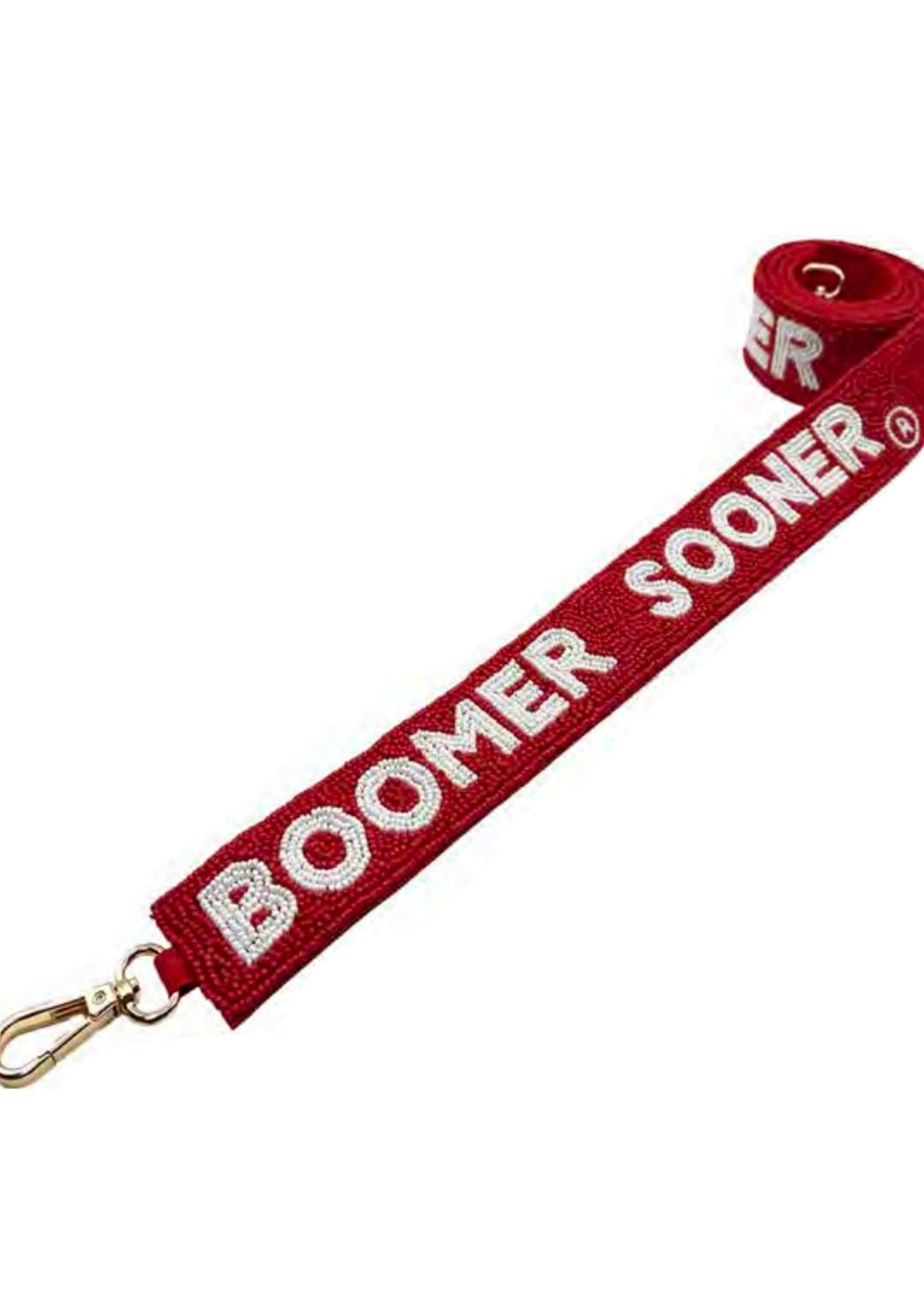 Red Boomer Sooner Beaded Bag Strap