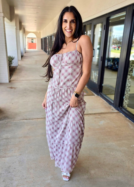 Viola Plaid Cami & Maxi Skirt Set