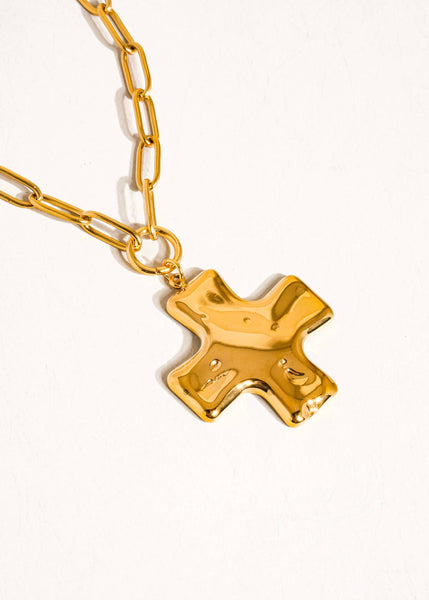 Bari 18K Gold Non-Tarnish Cross Chain Necklace