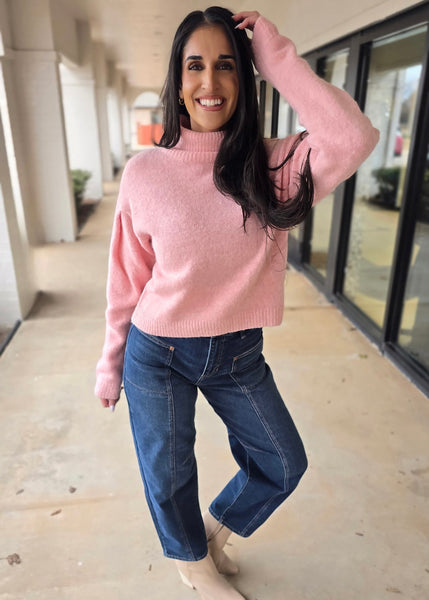 To Myself Pink Turtleneck Sweater