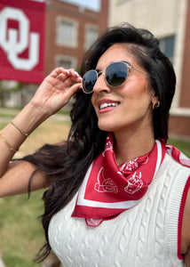Game Day Bandana Scarf - Crimson Horse & Boots