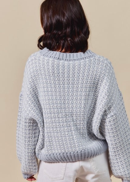 Whether Or Not Lt. Blue/Ivory Sweater