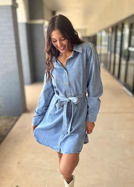 Time After Time Denim Shirt Dress