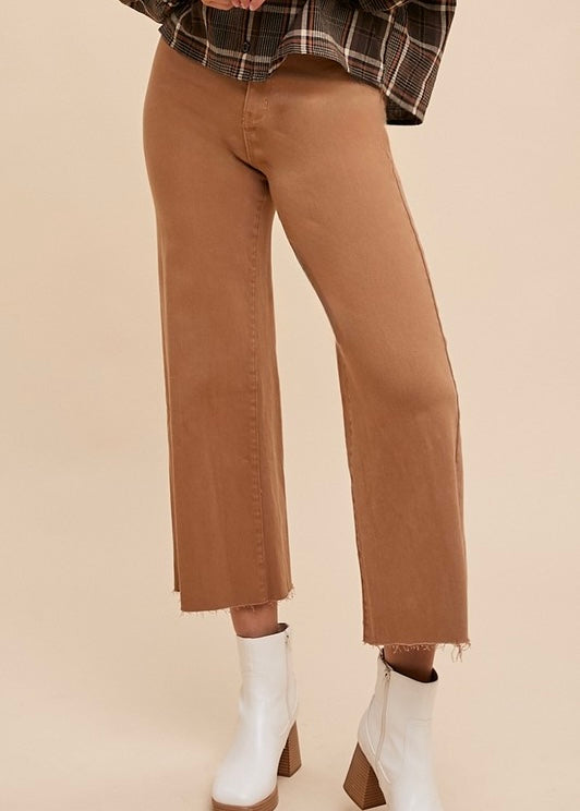 The Takeover Stretch Wide Leg Denim - Mocha