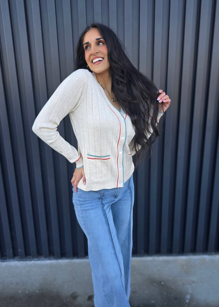 City Beat Ribbed Knit Cardigan