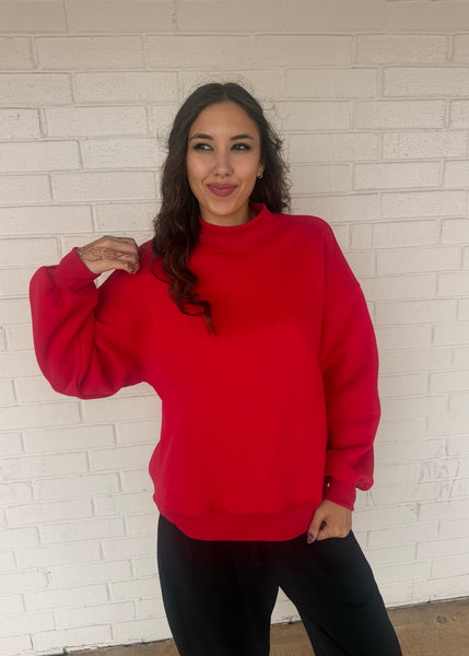 This Is Us Red Mock Neck Sweatshirt