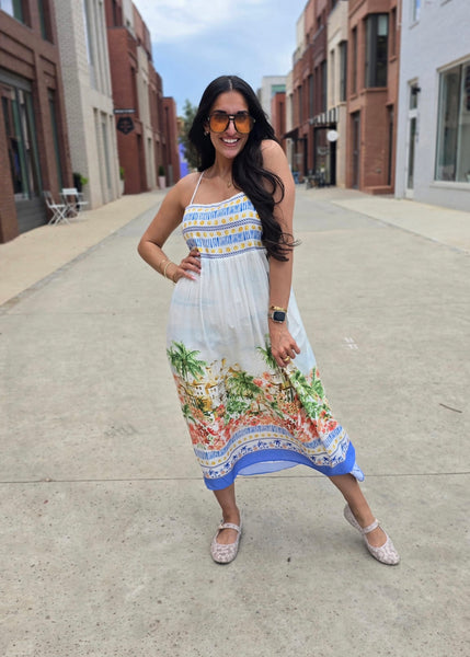 Driving The Coast Vacation Maxi Dress