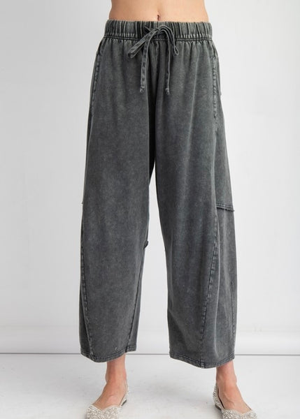 Maximum Comfort Black Mineral Washed Harem Pant