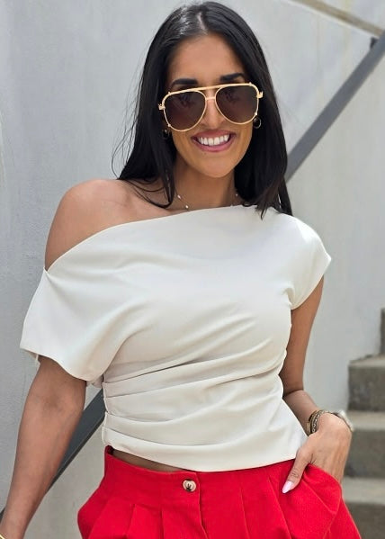 See About Me Ecru Sleeveless Top