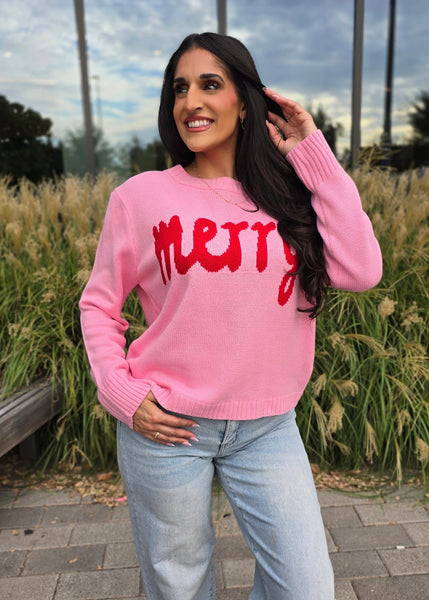 Pink/Red "Merry" Sweater
