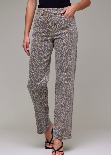 Ella Leopard Straight Leg Denim