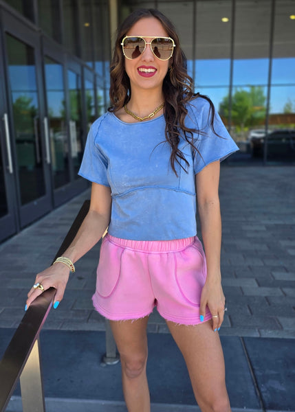 Catching A Vibe Pink Casual Shorts