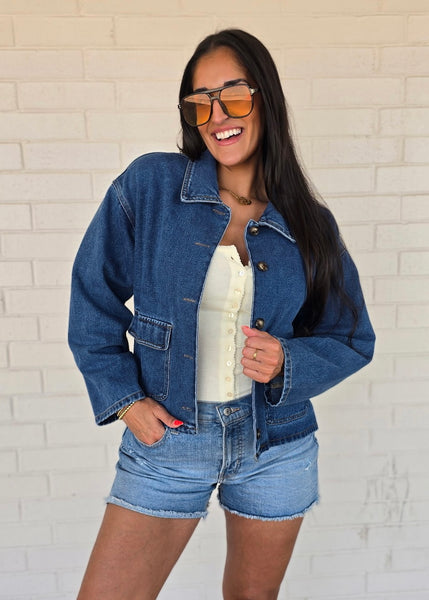 Let's Go Collared Denim Jacket