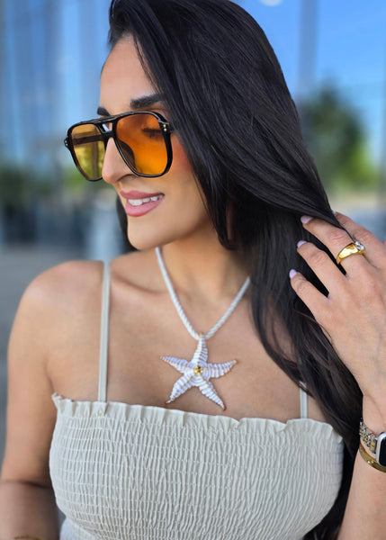 White Starfish Rope Necklace
