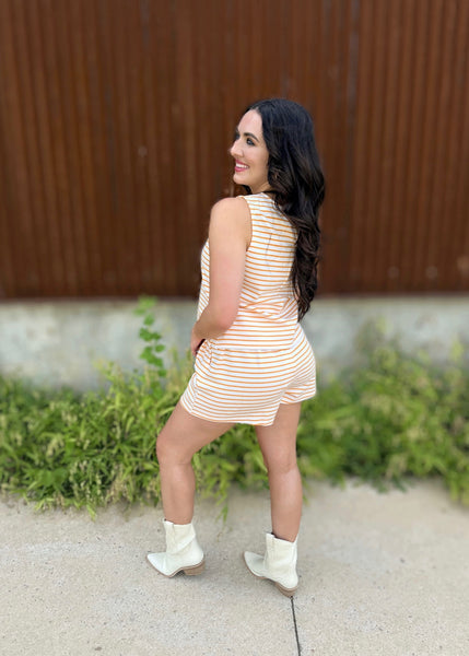 Dreamsicle 2 Pc Orange Stripe Shorts Set