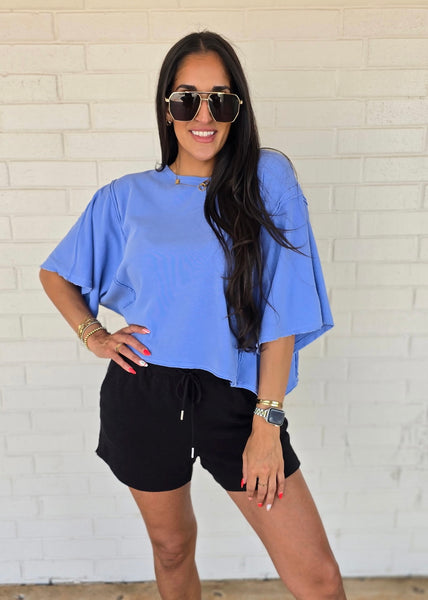 Just Because Blue Mineral Washed Tee