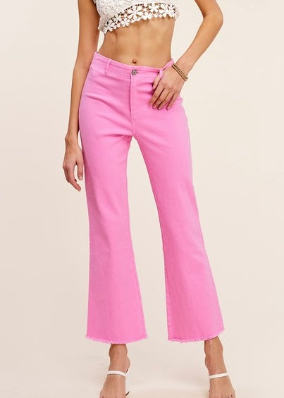 Live and Let Love High Waisted Candy Pink Flared Pants - XL