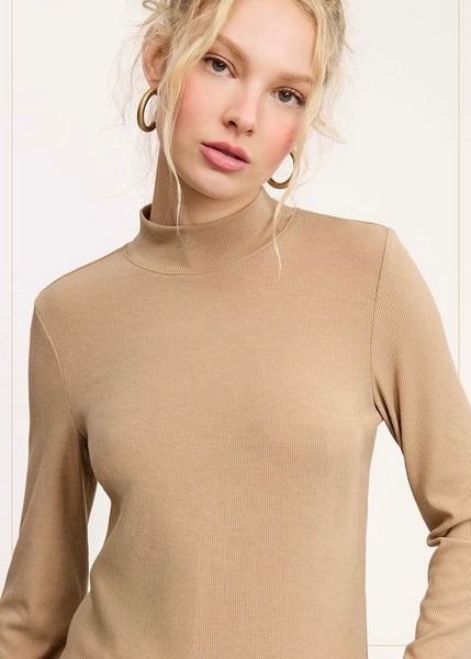 Layering Love Taupe Ribbed Long Sleeve Top