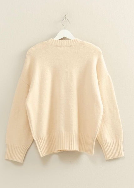 One Last Time Cream Oversized Sweater