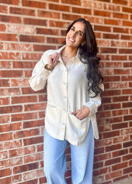 Midnight Chill Draped Cream Jacket