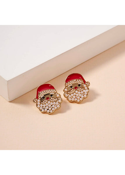 Pearl Santa Claus Stud Earrings