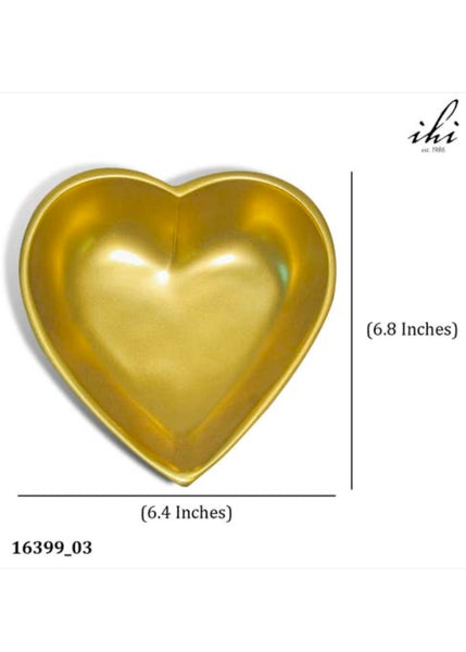 Polished Gold Heart Bowl Large