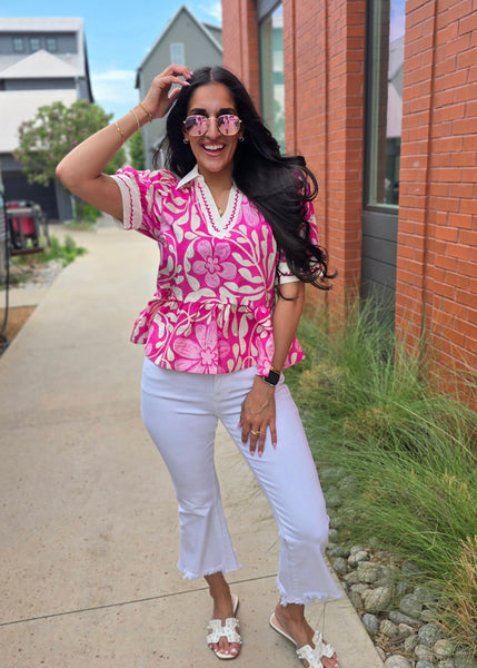 Confident Woman Pink Babydoll Top