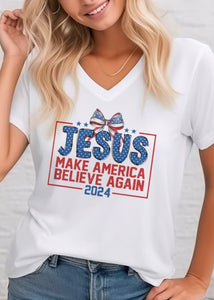 "Jesus Make America Believe Again" White Tee