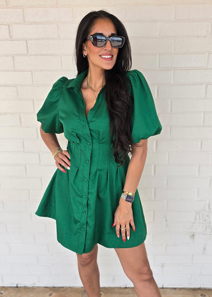 Lovely Day Green Fit & Flare Mini Dress