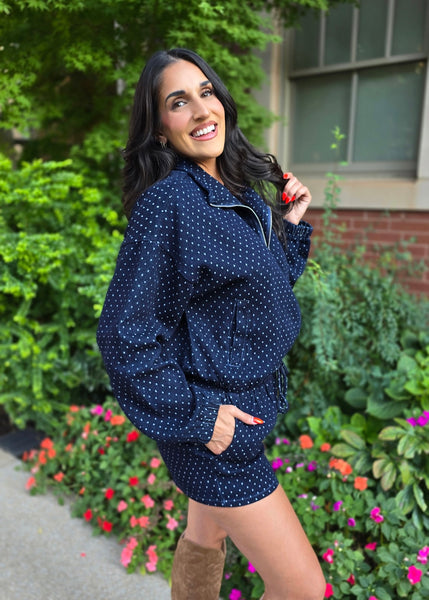 Give Grace Polka Dot Denim 2 Pc Set