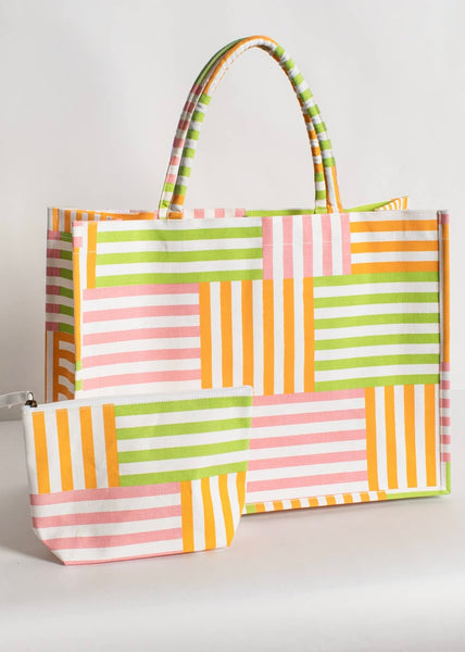 Freeport Stripe Cosmetic   Multi   10.25x6.75