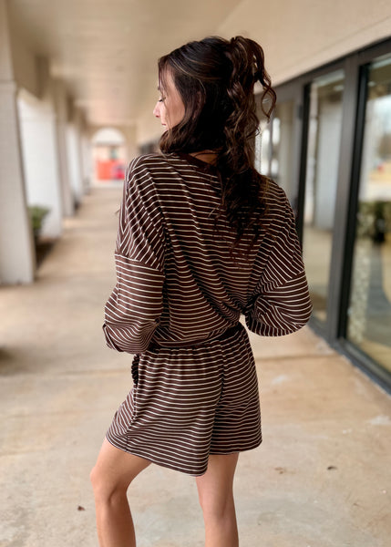 Taking Time Striped 2pc Shorts Set