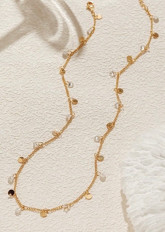 18K Stainless Steel Disc Necklace