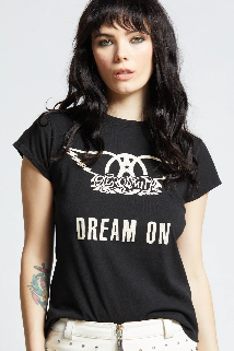 "Aerosmith Dream On" Black Baby Tee