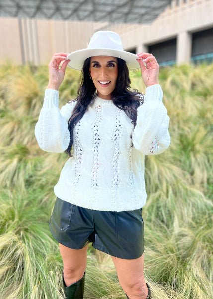 Lovely Nights White Chunky Sweater