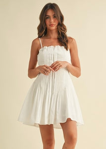 Focus On Me White Pleated Mini Dress