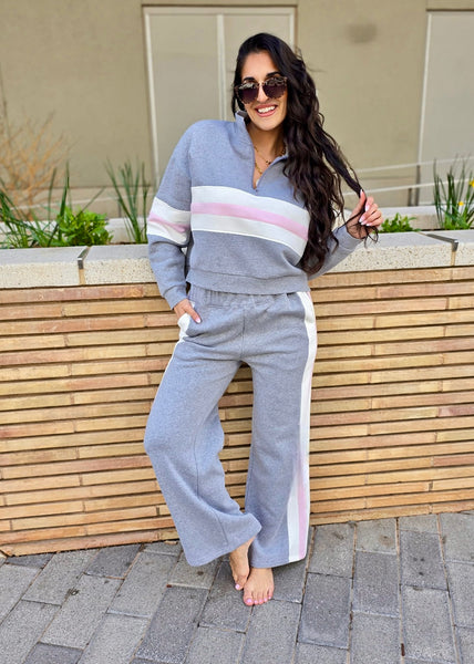Oceans Drive Heather Grey 2 Pc Pant Set
