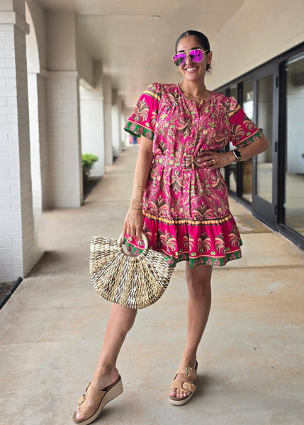 Keeping It Fun Button Up Mini Dress - Small