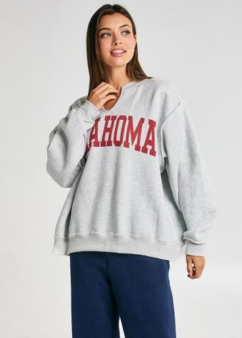 OKLAHOMA Split Neck Sweatshirt