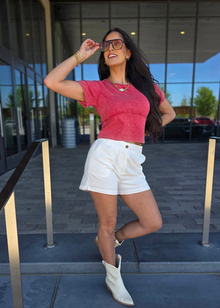 Finding Myself White Shorts
