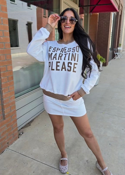 "Espresso Martini Please" Mocha Sweatshirt