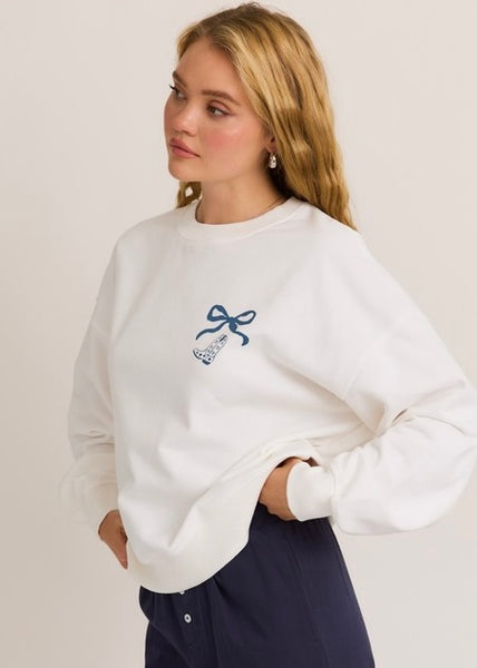 YEE HAW Printed Long Sleeve Oversized Sweatshirt