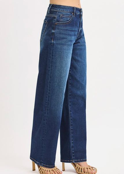 Jenna Mid Rise Dark Baggy Jeans