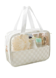 Let's Go Ivory Checkered Travel Bag