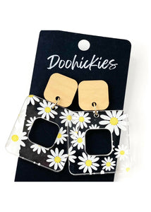 Daisy Cubie Dangles  Acrylic Earrings